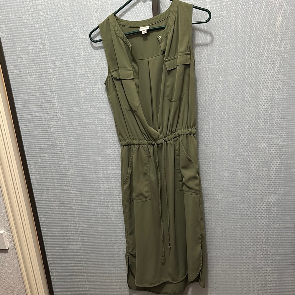 Olive Green Sleeveless Dress
